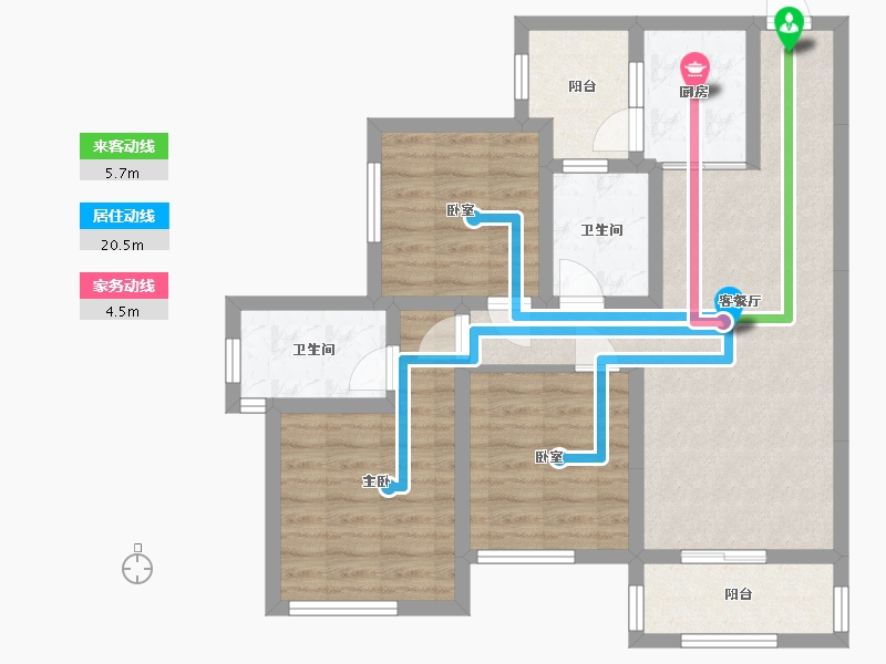 四川省-绵阳市-三汇四季公园-70.70-户型库-动静线