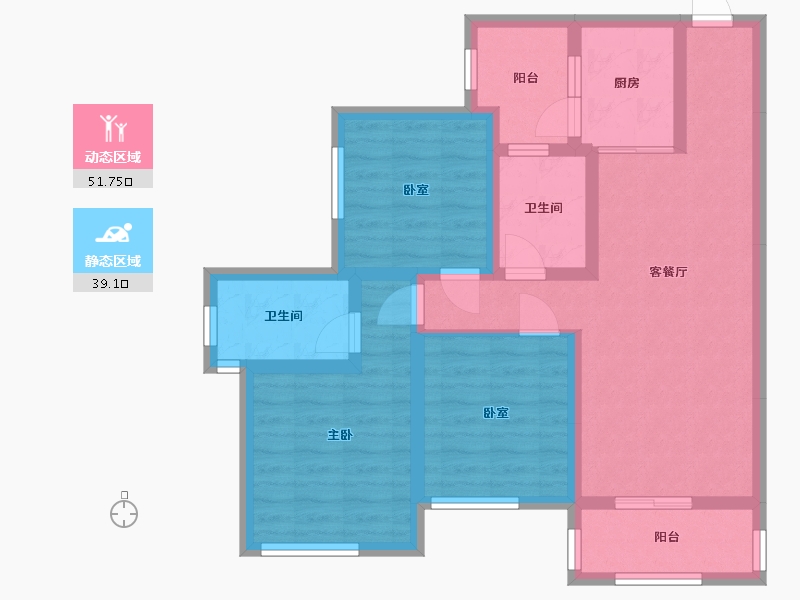 四川省-绵阳市-三汇四季公园-70.70-户型库-动静分区