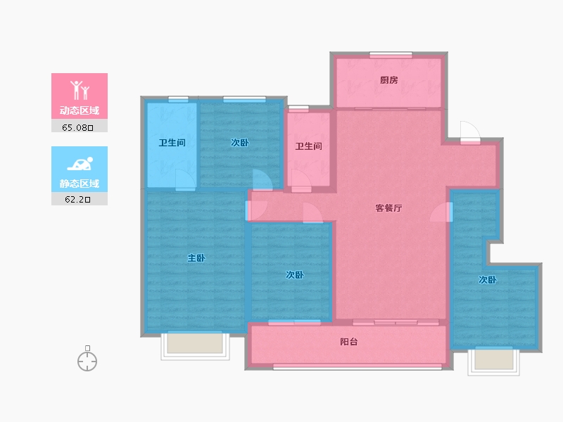 浙江省-金华市-悦府-114.40-户型库-动静分区