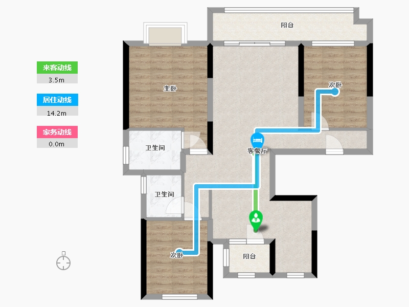 山东省-滨州市-中梁首府-104.00-户型库-动静线