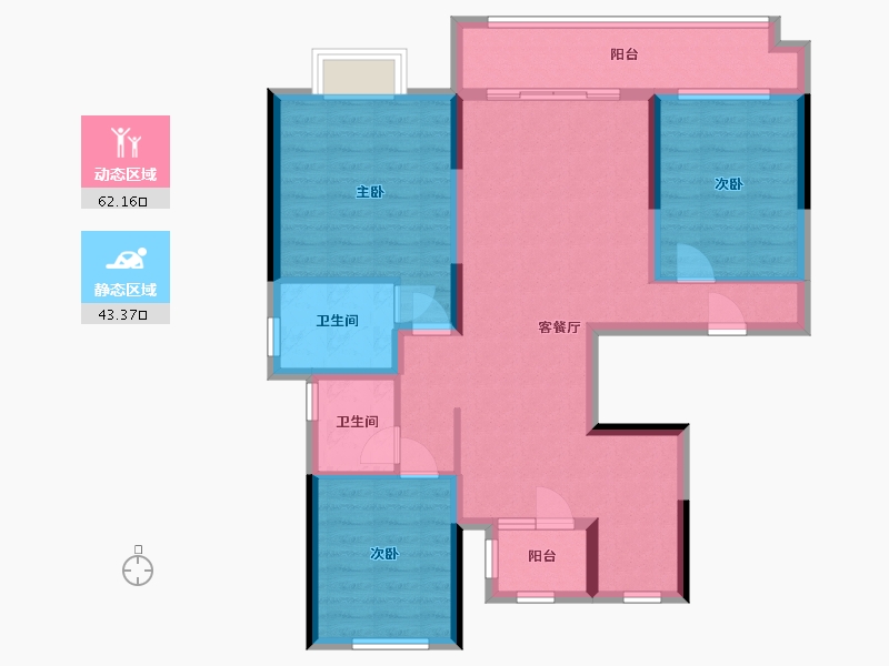 山东省-滨州市-中梁首府-104.00-户型库-动静分区