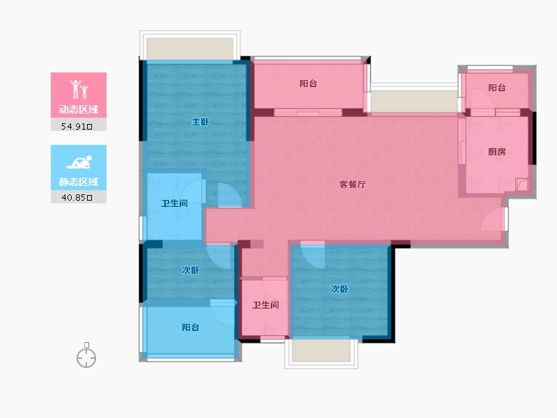 四川省-成都市-春风十里-86.24-户型库-动静分区