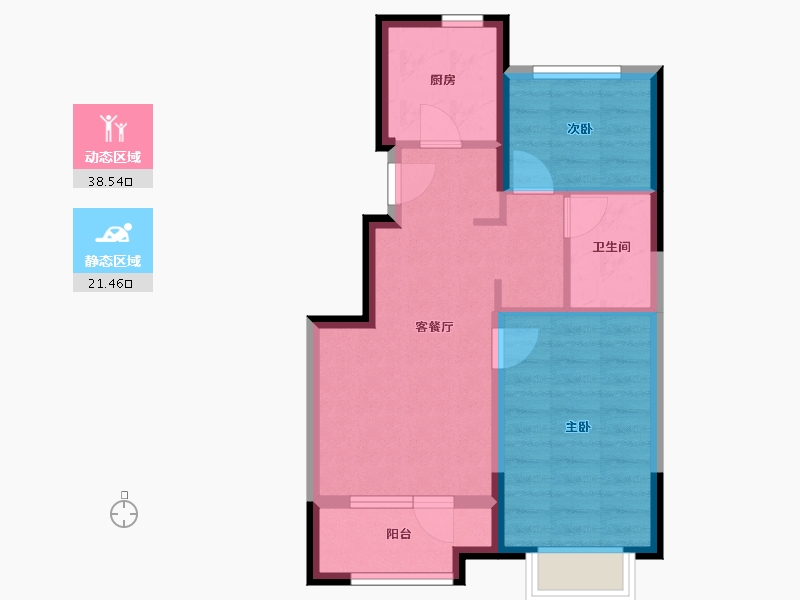 北京-北京市-中建京西印玥-58.40-户型库-动静分区