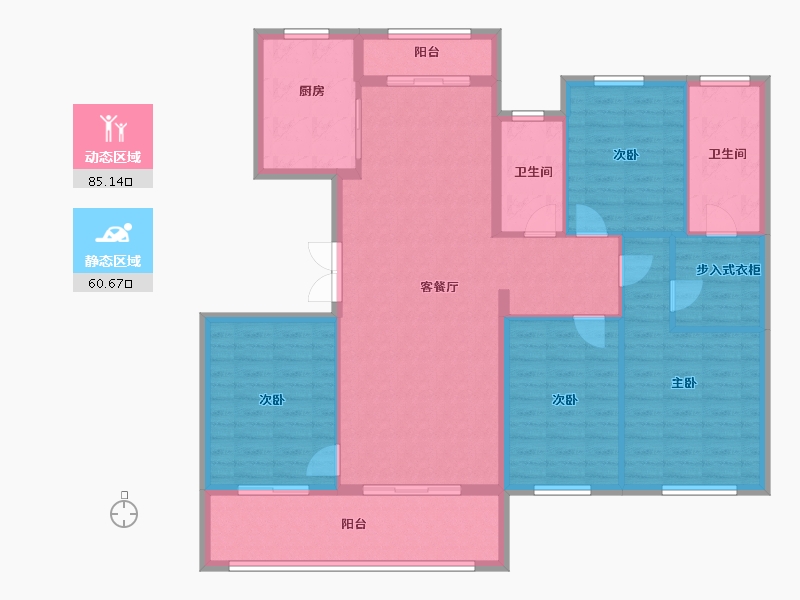 江西省-吉安市-水木清华-132.80-户型库-动静分区