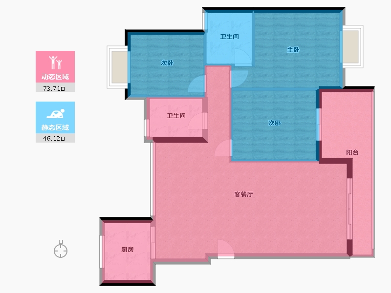 广西壮族自治区-南宁市-田园小区-130.40-户型库-动静分区