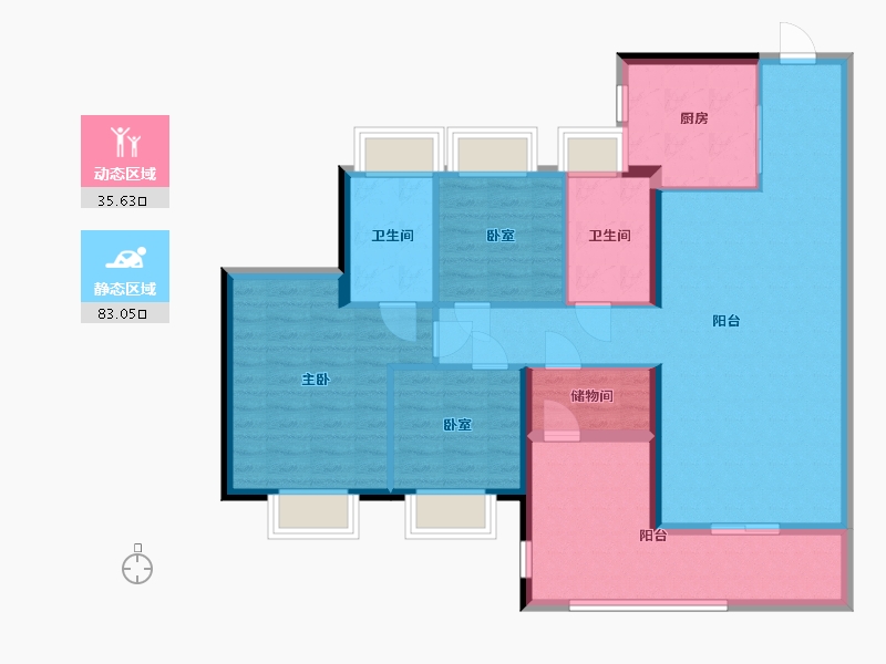 广东省-佛山市-东建明德城-107.00-户型库-动静分区