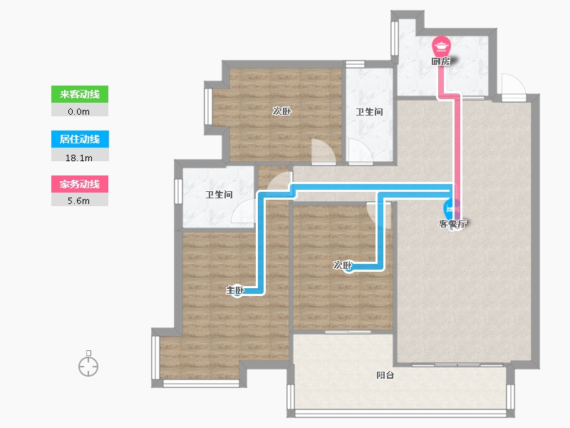 福建省-厦门市-天御小区-104.00-户型库-动静线