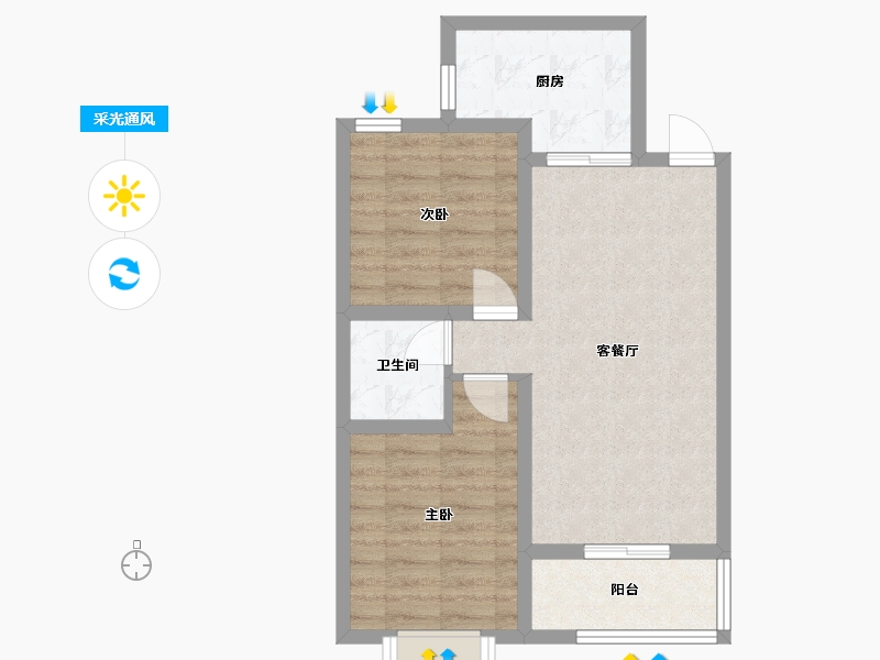 河北省-石家庄市-万滨天锦-69.74-户型库-采光通风