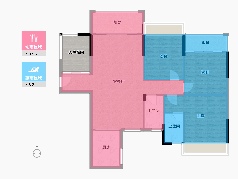 广西壮族自治区-百色市-伴山江湾-101.82-户型库-动静分区