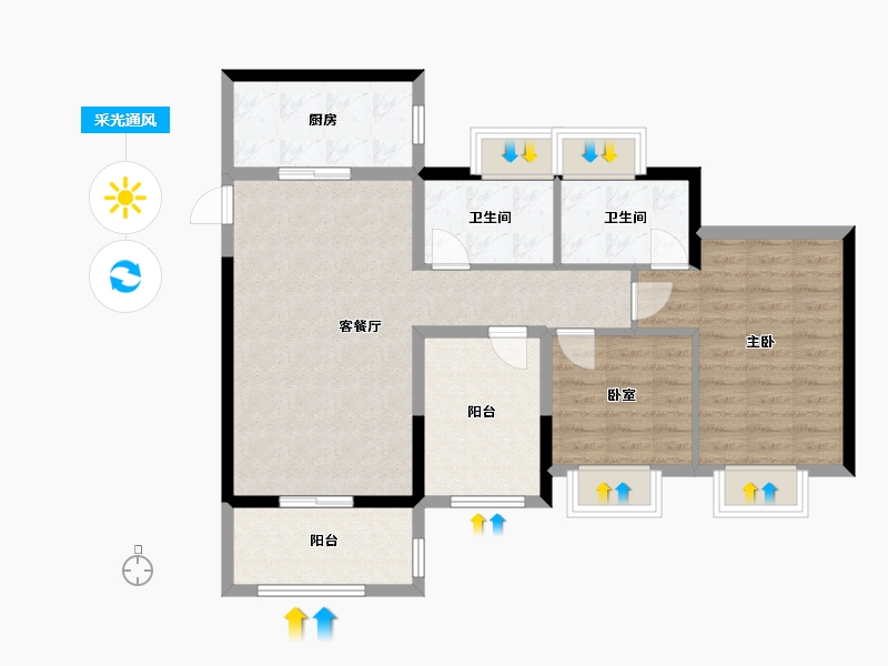 广东省-佛山市-东建明德城-85.00-户型库-采光通风