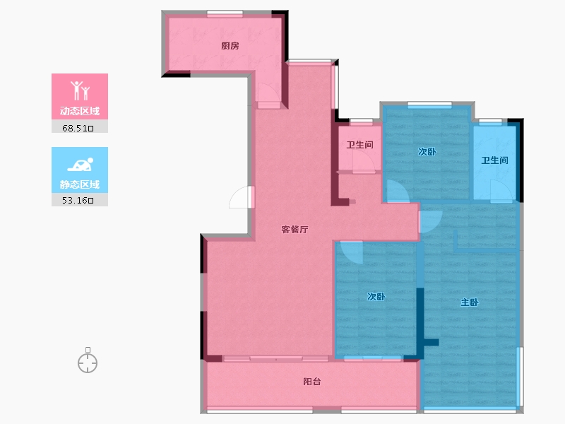 湖北省-孝感市-孟宗花园府-104.17-户型库-动静分区