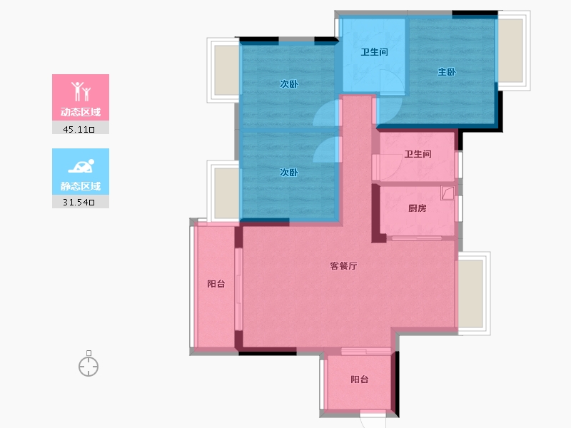 广西壮族自治区-梧州市-金湖湾-71.41-户型库-动静分区