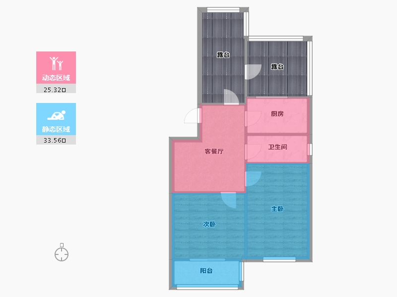 天津-天津市-海德公寓-53.60-户型库-动静分区