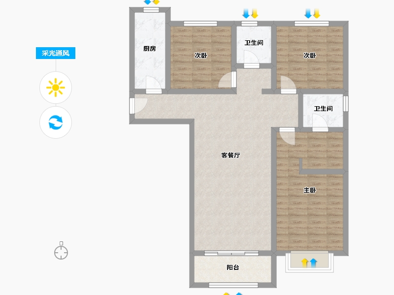 山西省-晋城市-金华苑-113.50-户型库-采光通风