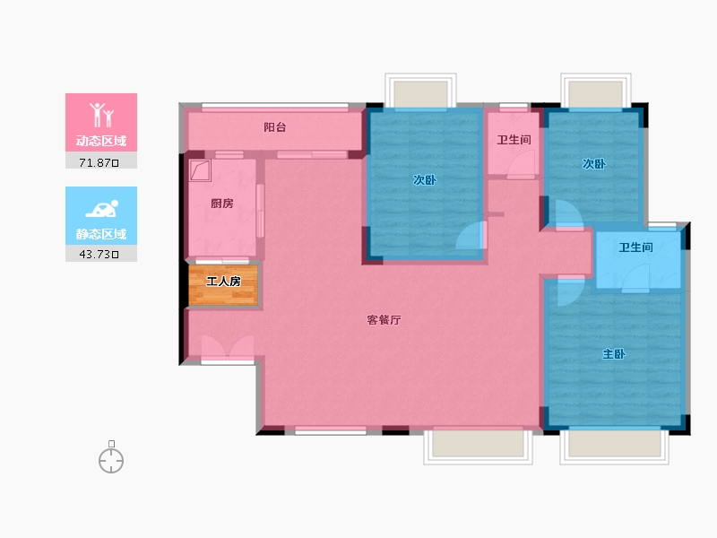 湖南省-长沙市-景秀江山-96.00-户型库-动静分区