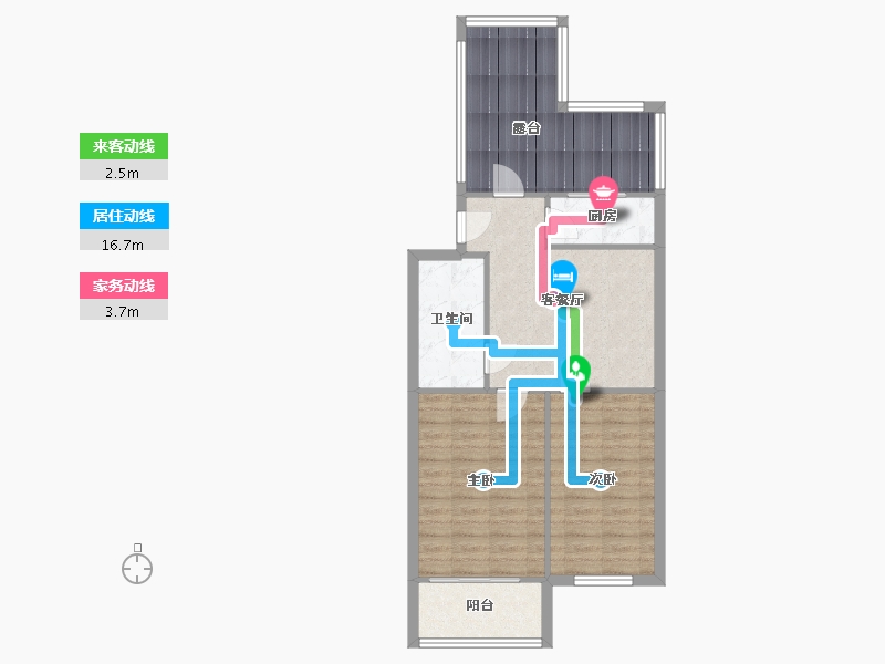 河北省-石家庄市-裕城市政宿舍-58.80-户型库-动静线