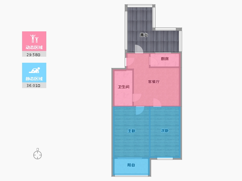 河北省-石家庄市-裕城市政宿舍-58.80-户型库-动静分区