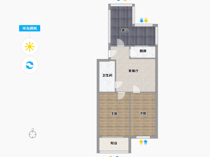 河北省-石家庄市-裕城市政宿舍-58.80-户型库-采光通风