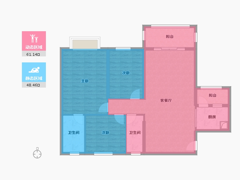 广西壮族自治区-梧州市-龙安小区-96.80-户型库-动静分区