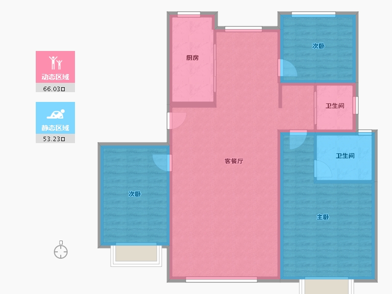 新疆维吾尔自治区-巴音郭楞蒙古自治州-观景园-108.40-户型库-动静分区