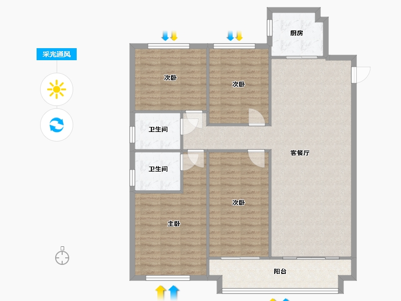 浙江省-温州市-横渎绣苑-157.40-户型库-采光通风