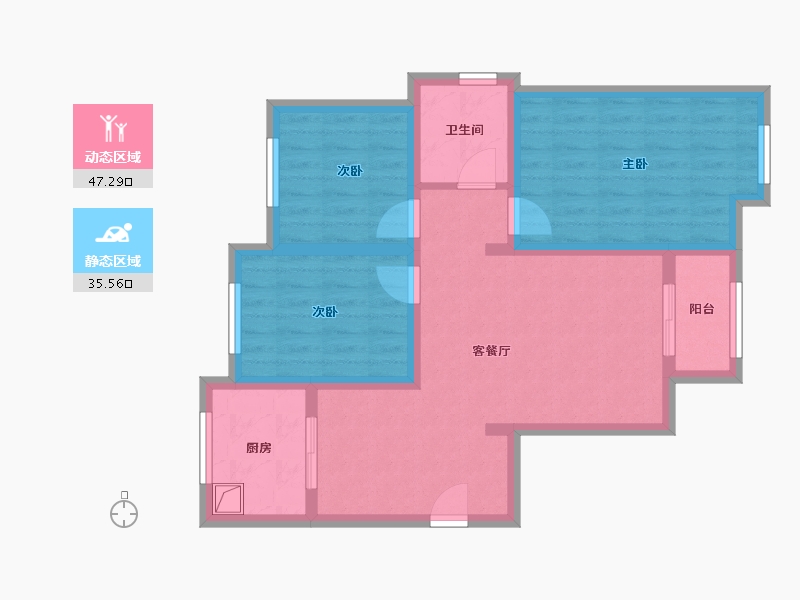 天津-天津市-同乐园(C1区)-80.00-户型库-动静分区