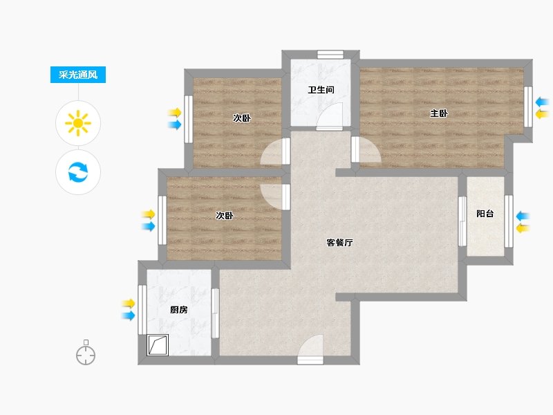 天津-天津市-同乐园(C1区)-80.00-户型库-采光通风