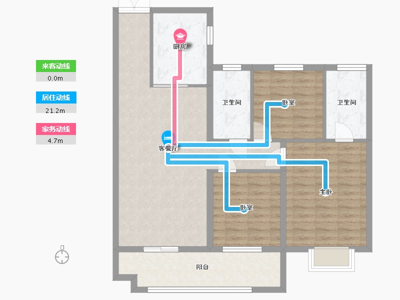 安徽省-蚌埠市-山水文园-96.00-户型库-动静线