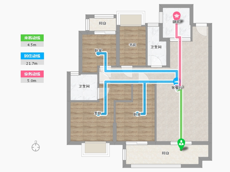 广西壮族自治区-梧州市-旺城臻樾-92.00-户型库-动静线