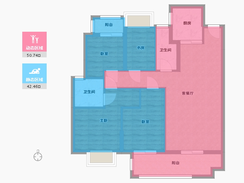 广西壮族自治区-梧州市-旺城臻樾-92.00-户型库-动静分区