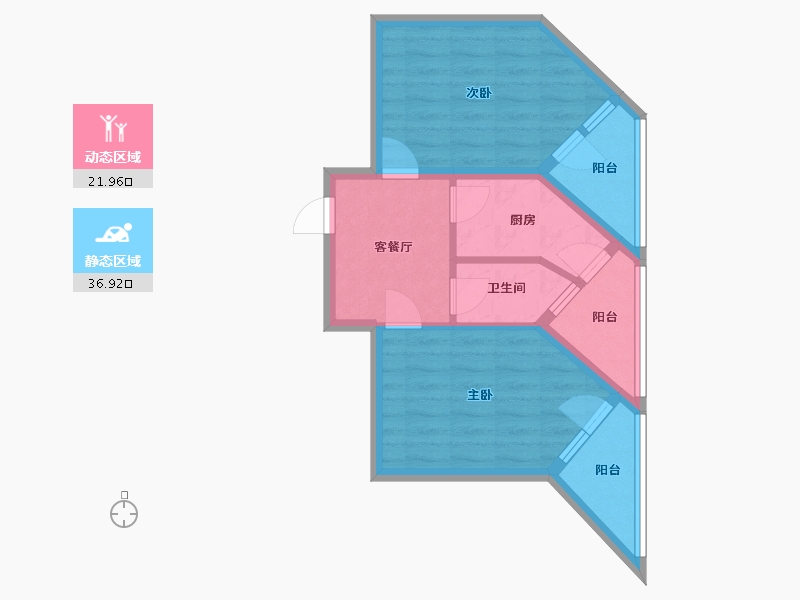 北京-北京市-志新村-52.00-户型库-动静分区