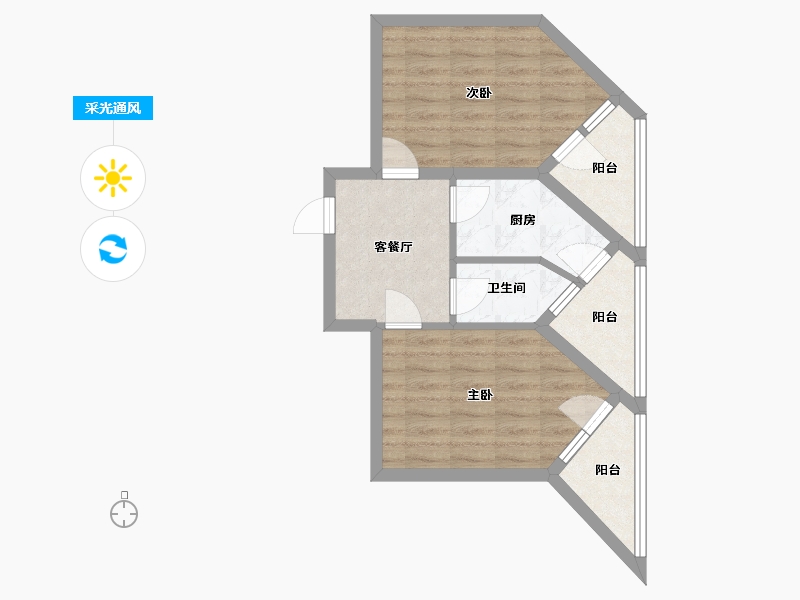 北京-北京市-志新村-52.00-户型库-采光通风