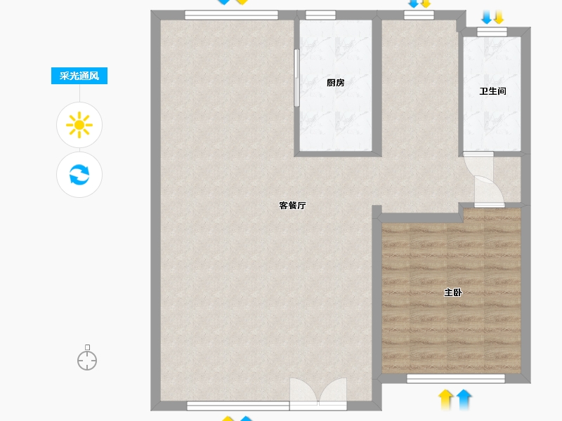 广东省-东莞市-碧桂园铜雀台三期-80.00-户型库-采光通风