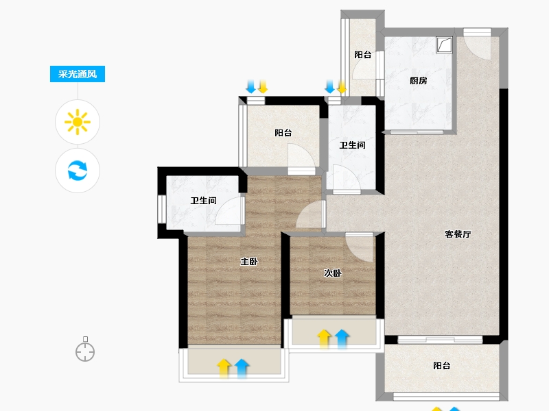 广东省-深圳市-壹城中心-75.20-户型库-采光通风