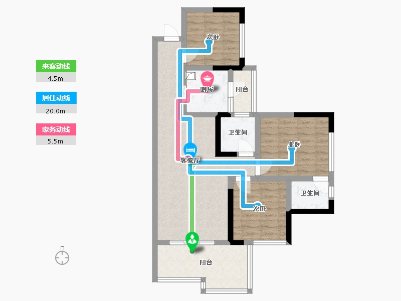 四川省-巴中市-阳光中心城-74.40-户型库-动静线