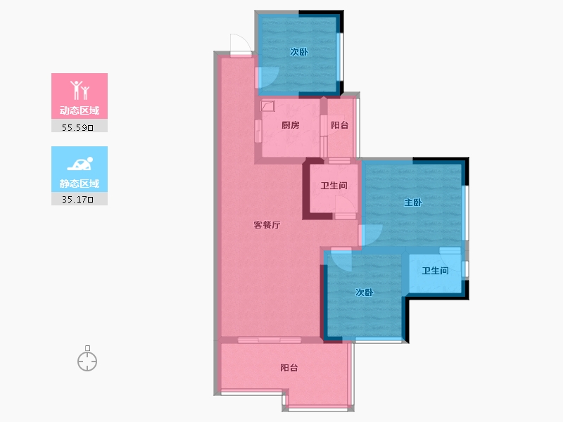 四川省-巴中市-阳光中心城-74.40-户型库-动静分区