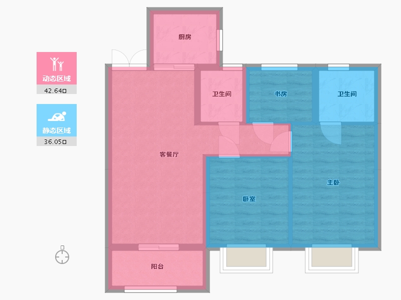 浙江省-温州市-宏地首府-70.00-户型库-动静分区