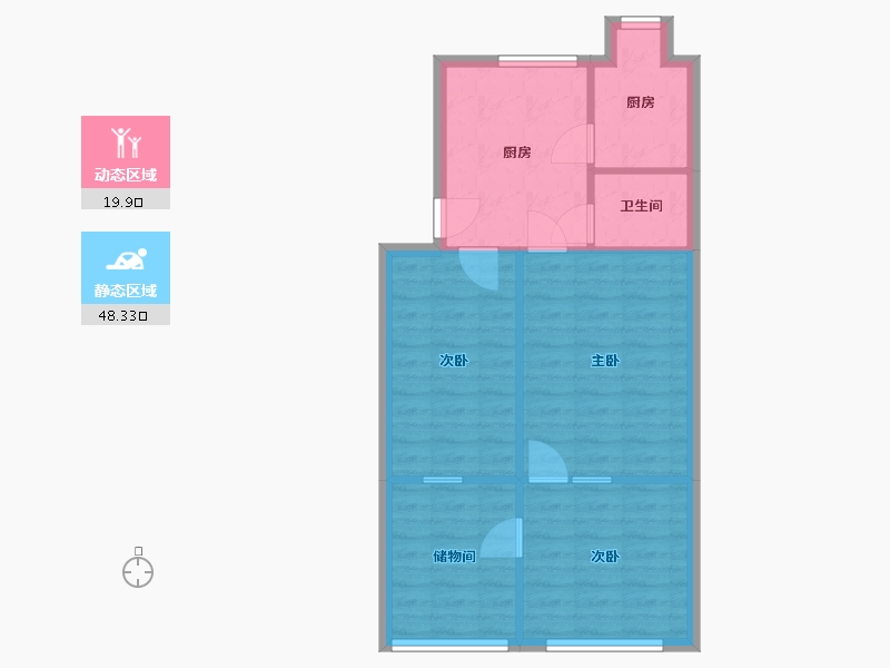 江苏省-常州市-兰翔新村-45.98-户型库-动静分区