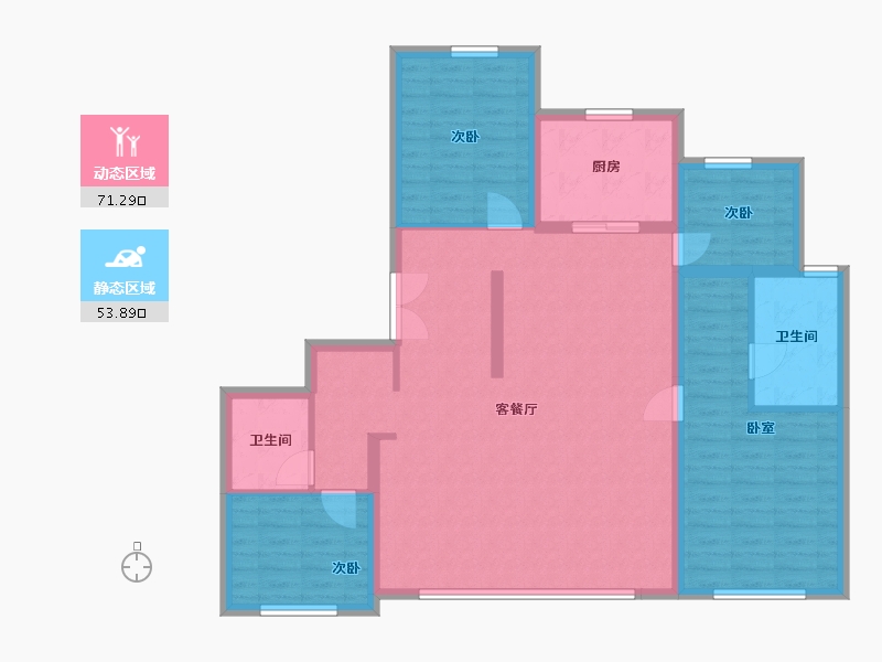 北京-北京市-长安和玺-134.40-户型库-动静分区