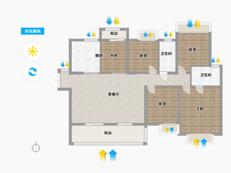 广东省-惠州市-梵高的花园-150.00-户型库-采光通风