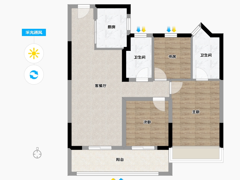 江苏省-苏州市-悦湖雅苑-82.40-户型库-采光通风