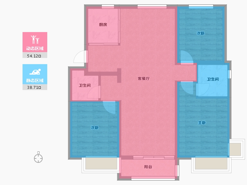 山西省-太原市-万科时代之光-102.40-户型库-动静分区