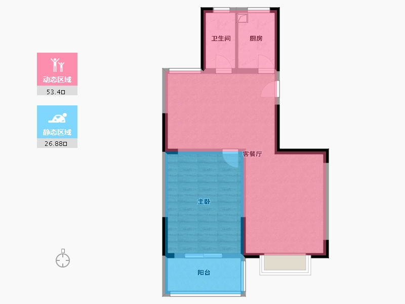 江苏省-无锡市-江东花苑-71.92-户型库-动静分区