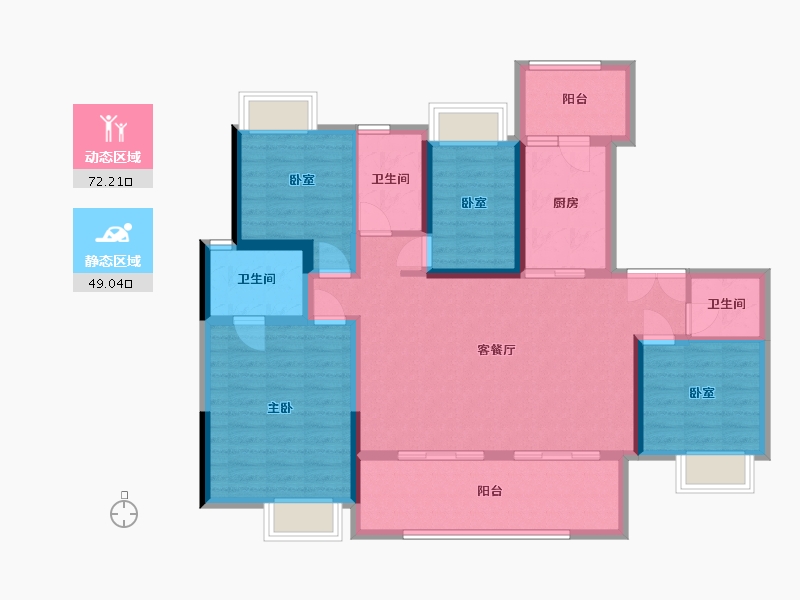 重庆-重庆市-渝高星洲-122.30-户型库-动静分区