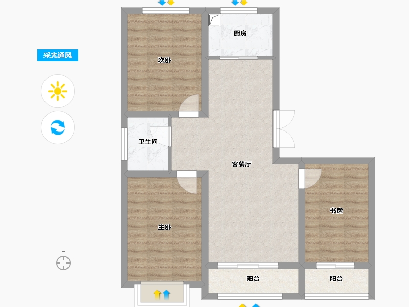 山西省-晋中市-平遥府-104.00-户型库-采光通风