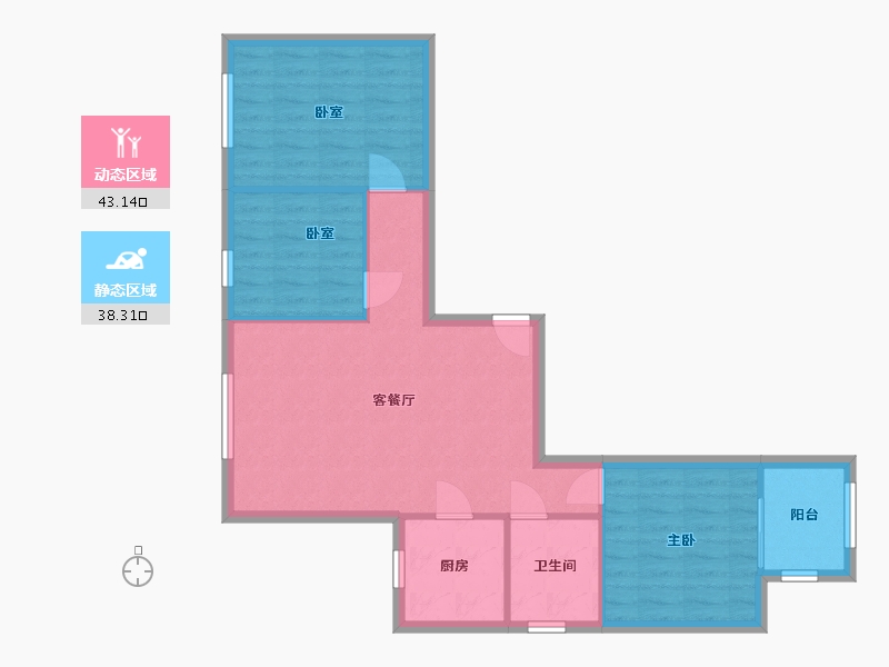 北京-北京市-望坛新苑-83.18-户型库-动静分区