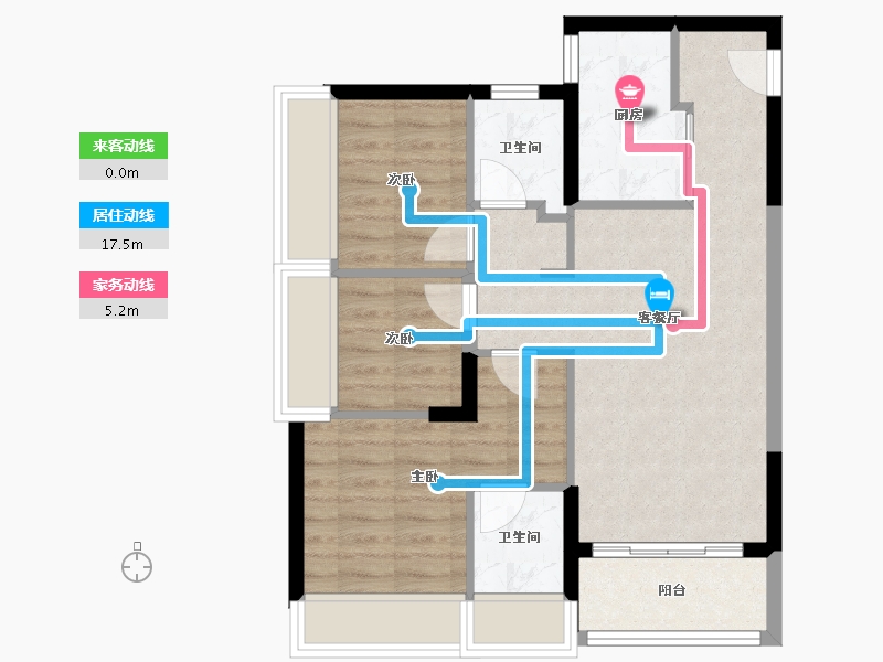 广东省-深圳市-福汇阁-70.40-户型库-动静线