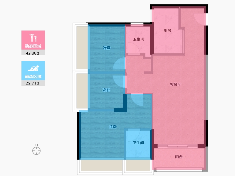 广东省-深圳市-福汇阁-70.40-户型库-动静分区