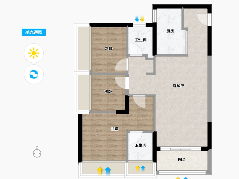 广东省-深圳市-福汇阁-70.40-户型库-采光通风