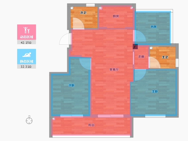 浙江省-嘉兴市-文华小区-67.88-户型库-动静分区